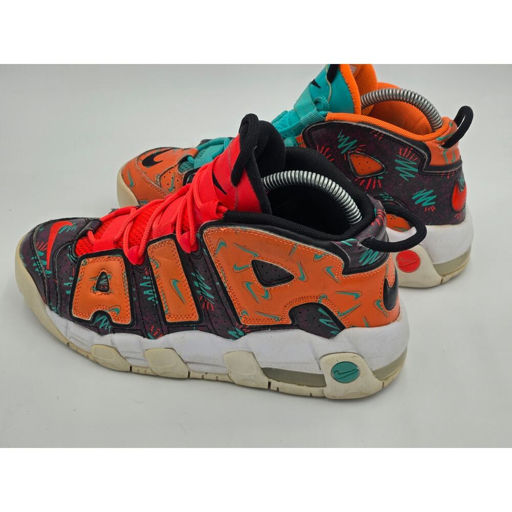 Nike Air More Uptempo GS What The 90s Size 7Y Orange Black Sneakers